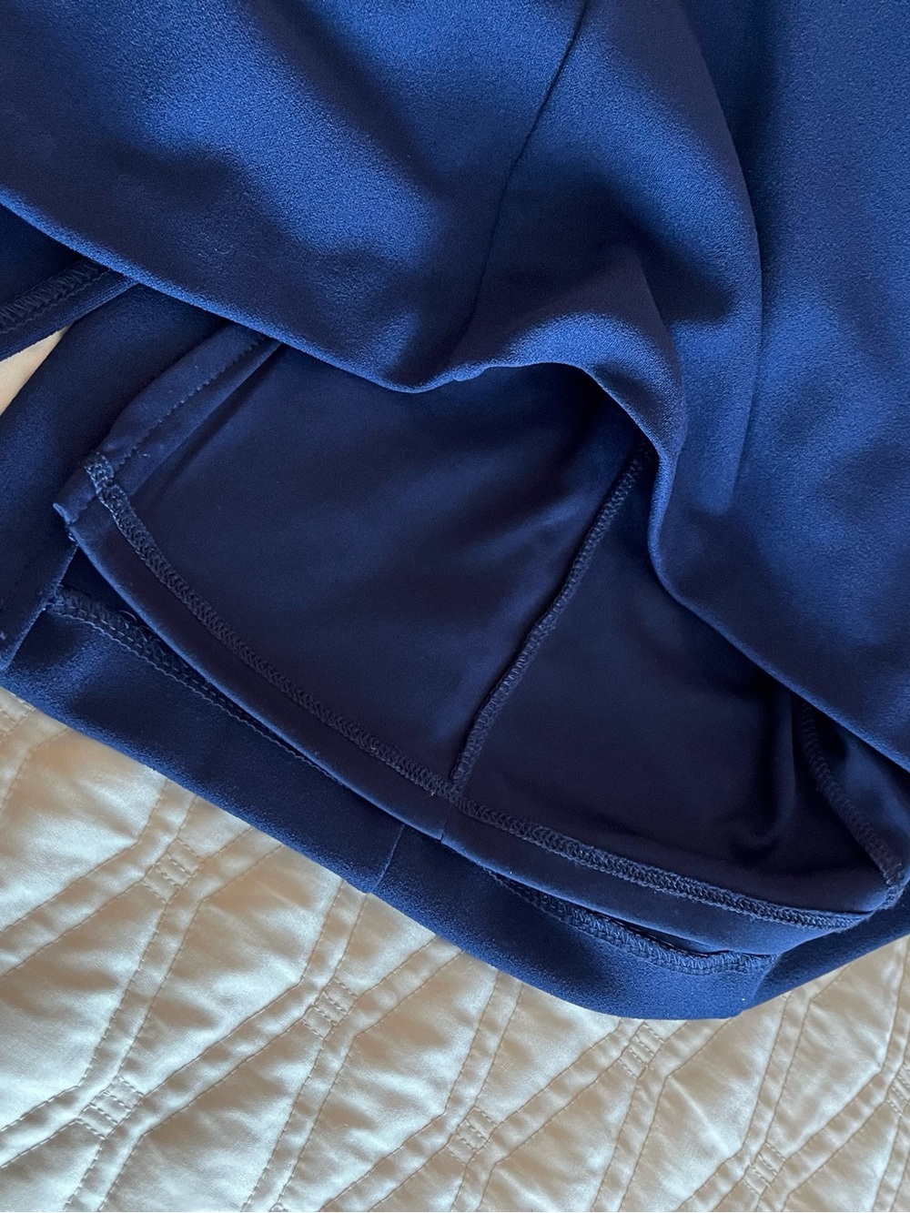 Adrianna Papell Navy Blue Midi Dress with Tiered Bell Sleeves - Picture 9 of 13
